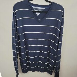 TOMMY HIlfiger Men's V-Neck Striped Sweater Size XXL